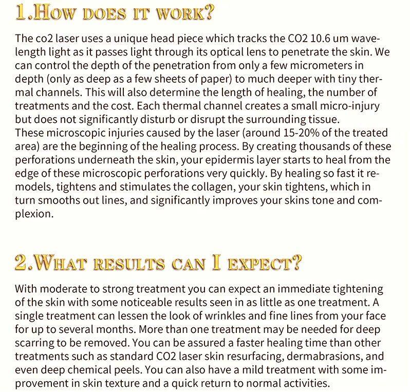 ADM Top Quality CE Approved Vaginal Tightening Fractional Co2 Laser Acne Scar Removal Skin Resurfacing CO2 Laser Machine