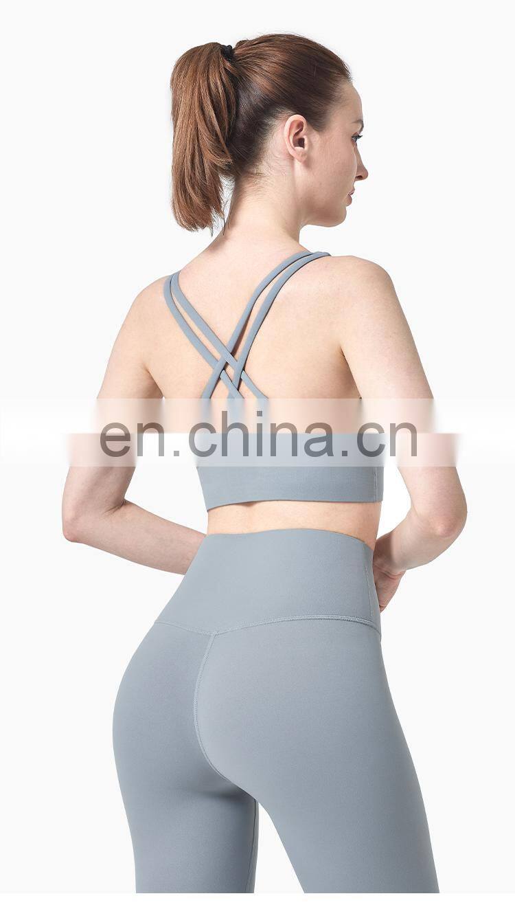 Private Label High Quality Ladies Sportswear Push up Yoga Bra U Neck Women Sexy Sports Bra Logo