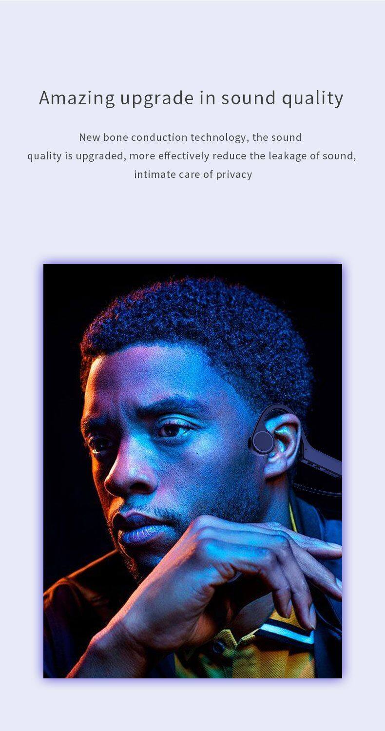 Bluetooth Wireless Headphones Bone Conduction Sports Earphones IP56 Headset Stereo Hands-free with microphone For Running