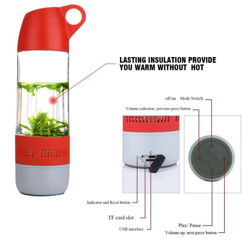 outdoor sport waterproof portable wireless music bottle speaker with mic