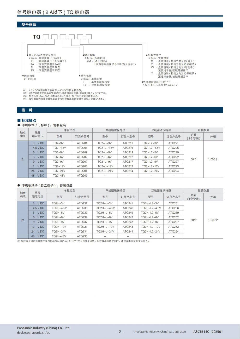 TQ 继电器 参数表_03