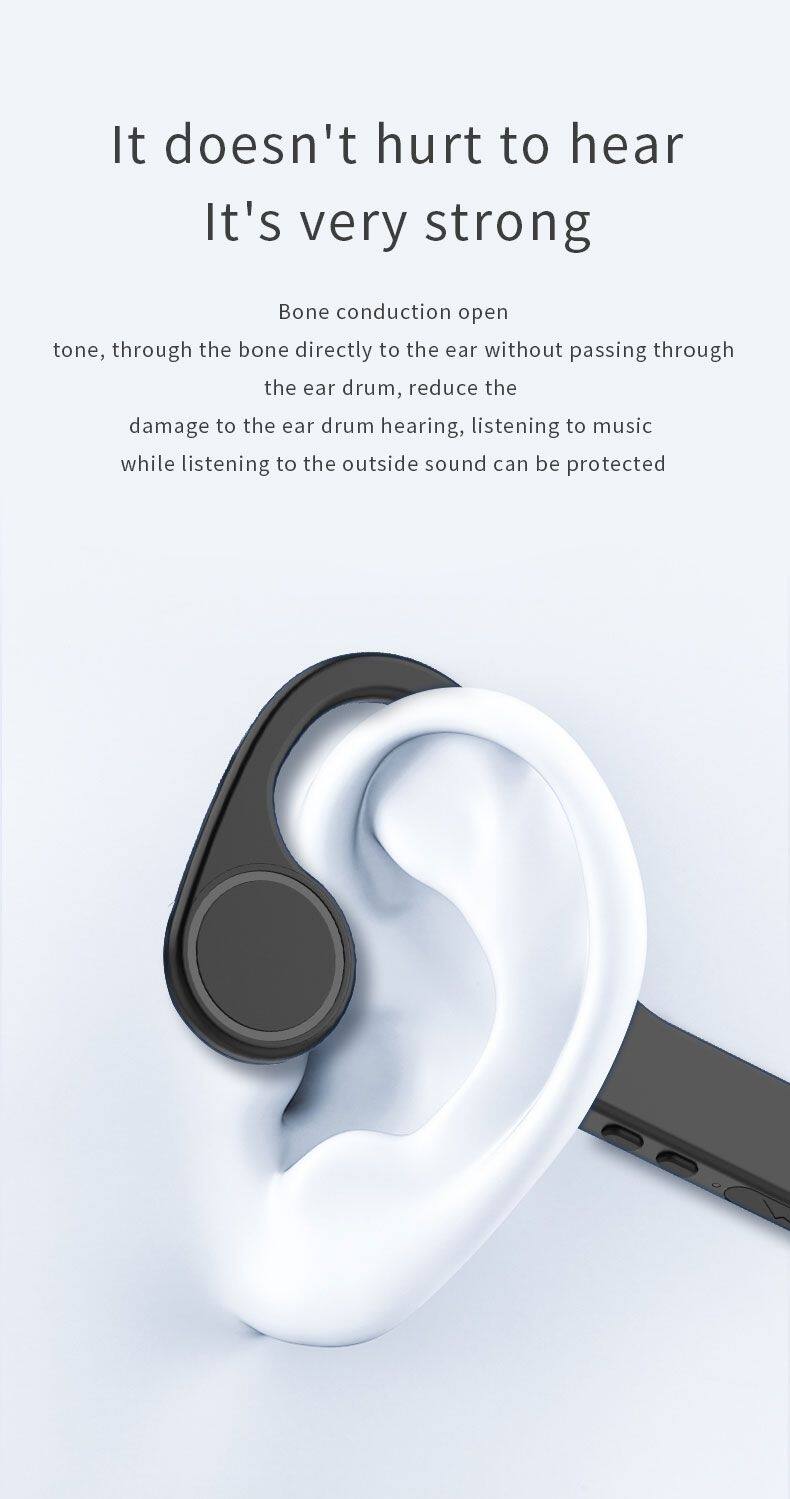 Bluetooth Wireless Headphones Bone Conduction Sports Earphones IP56 Headset Stereo Hands-free with microphone For Running