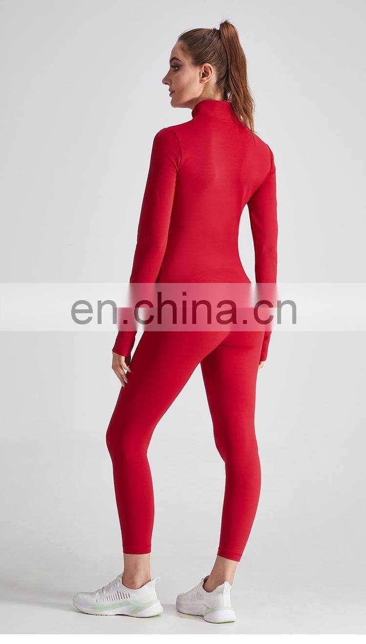 Christmas 2022 Custom Logo Sport Wear Thumb Holes Gym Jacket Women Long Sleeve