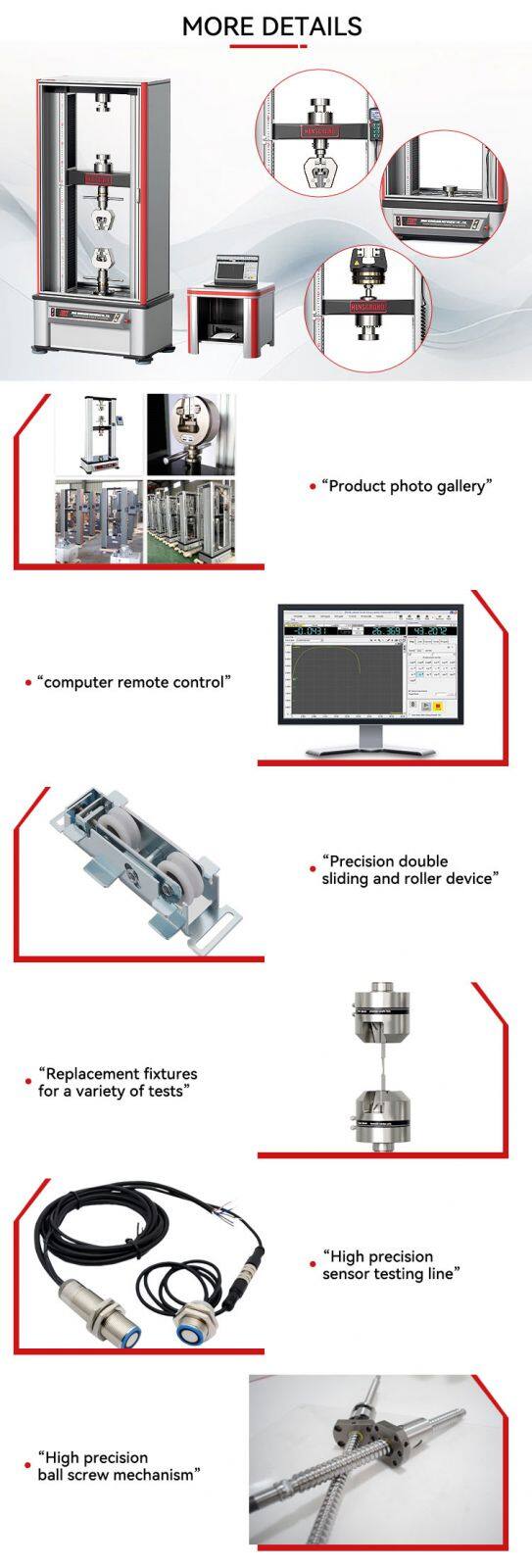 HST 500-600KN Computerized Electronic Utm 10 Ton 10 Kn Double Column Tensile Universal test Machine