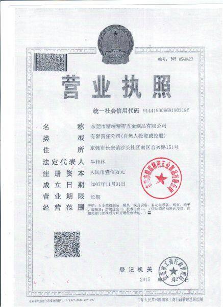 Jingduan Precision Hardware Company company overview - view 1