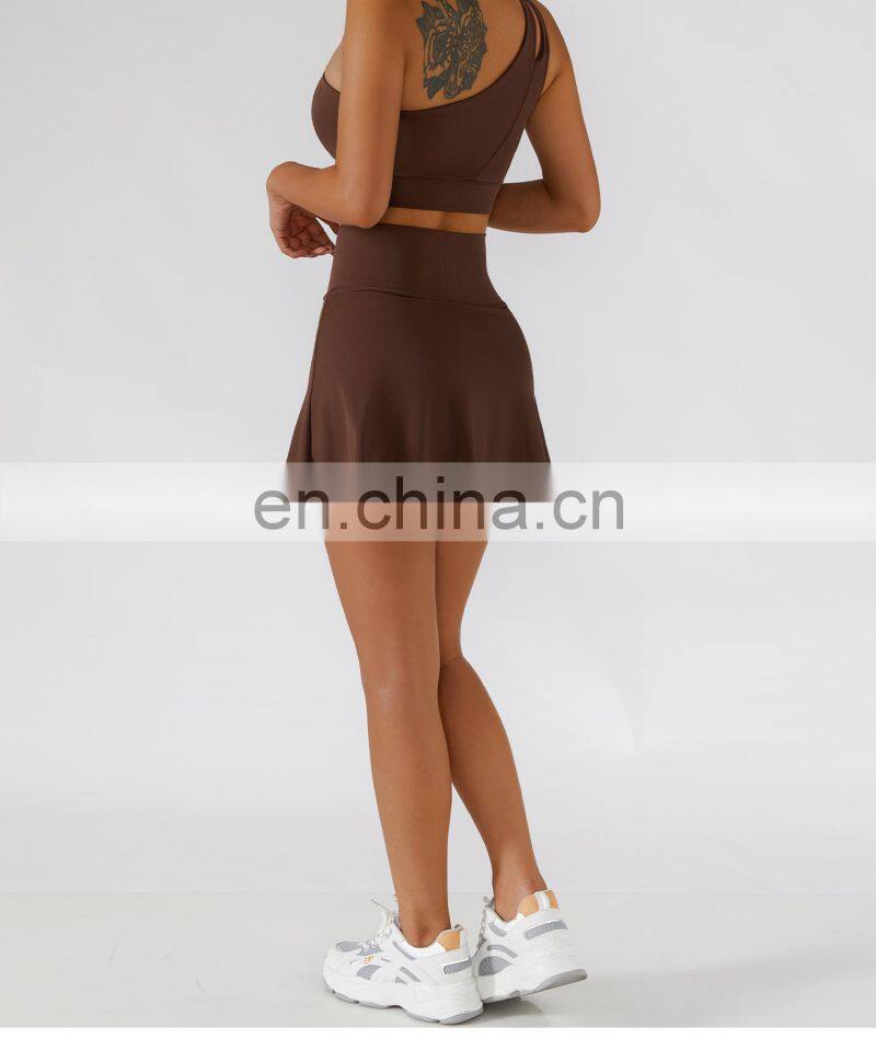 High Waisted Lightweight Tennis Skirts Shorts Sports Golf Anti Glare Mini Skorts Dresses