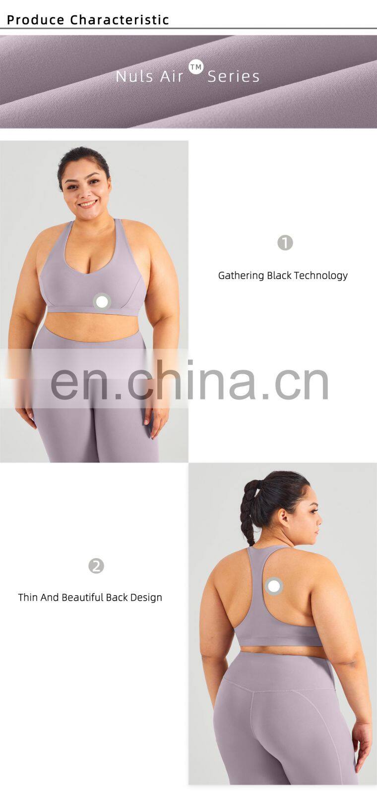 Custom Women High Impact Sports Bras With Racer Back Plus Size Workout V Neck Gym Top