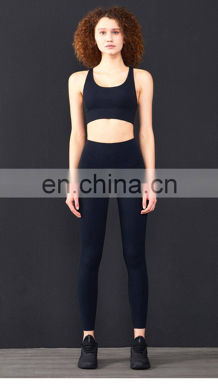 Hot Sale  Women Fitness Sexy Backless Yoga Set Custom Workout Breathable Gym Activewear