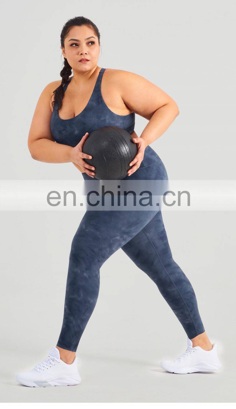 Tik Tok Plus Size Yoga Pants Wear On Both Sides Workout Tie Dye Push Up Leggings