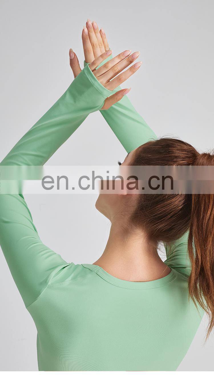 2021 New Slim Fit Yoga Tops Women Sport Running Gym t Shirt High Quality Long Sleeve t Shirt