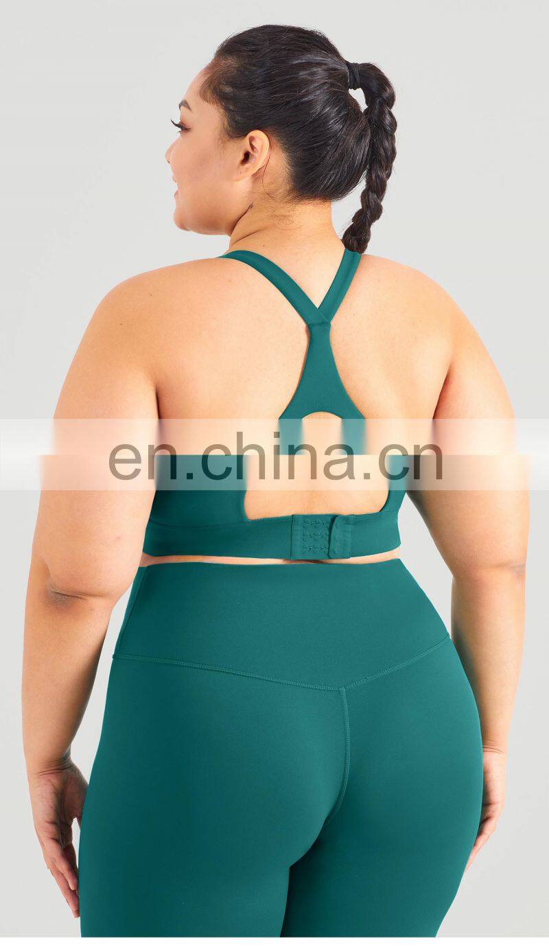 Tiktok Y Shaped Back Sports Bra Plus Size Adjustable Gym Fitness Yoga Top