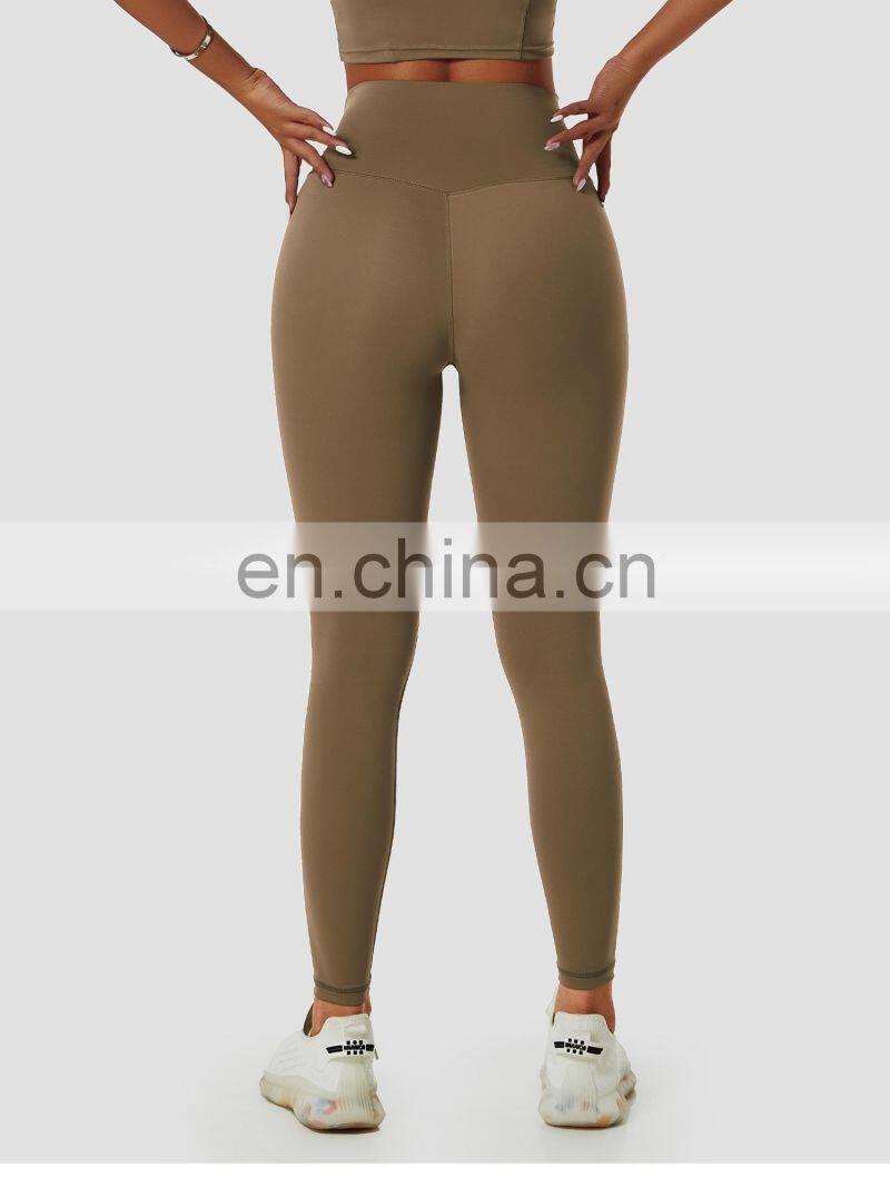 Custom Solid Yoga Leggings Without T Line Women Breathable Scrunch Butt Sport Pants