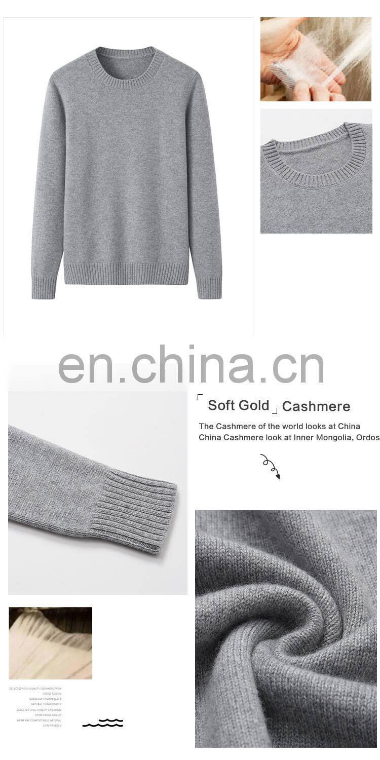 100% Cashmere Women's Casual Winter Sweater Round O-Neck Solid Pattern Thick Knit with Front Logo