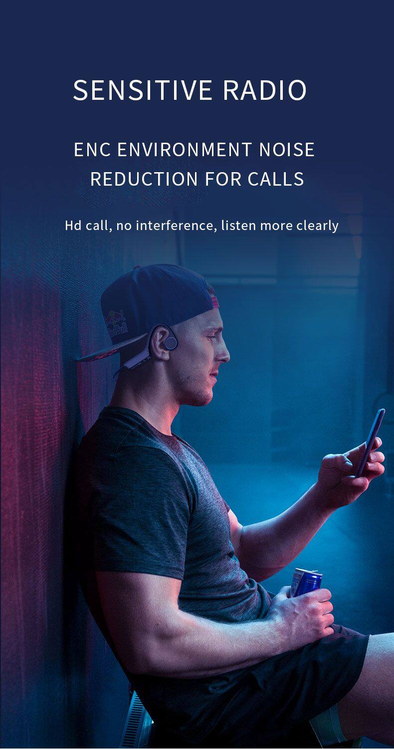 Bluetooth Wireless Headphones Bone Conduction Sports Earphones IP56 Headset Stereo Hands-free with microphone For Running