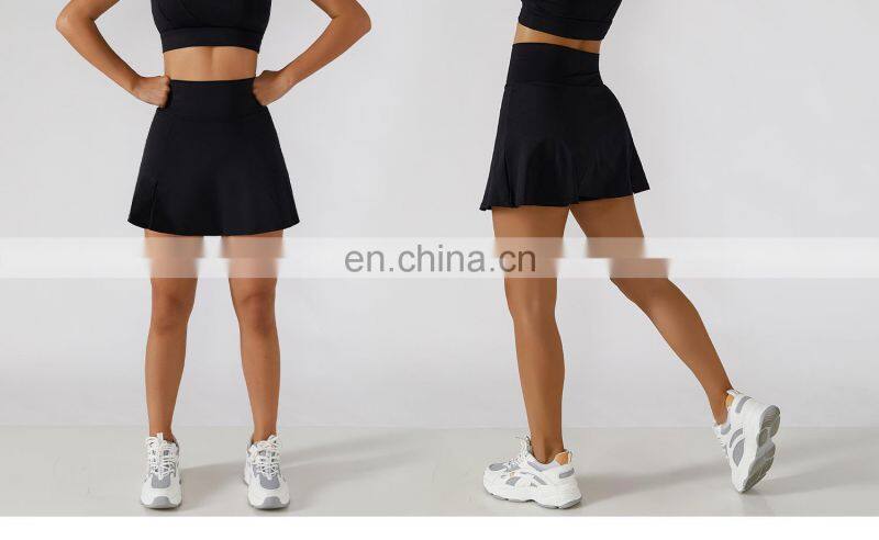 High Waisted Lightweight Tennis Skirts Shorts Sports Golf Anti Glare Mini Skorts Dresses