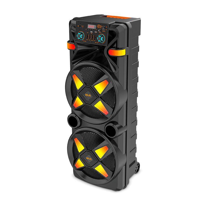 ZQS12205 super power 80W 12-inch*2 OEM cost-effective big party speaker with colorful lights