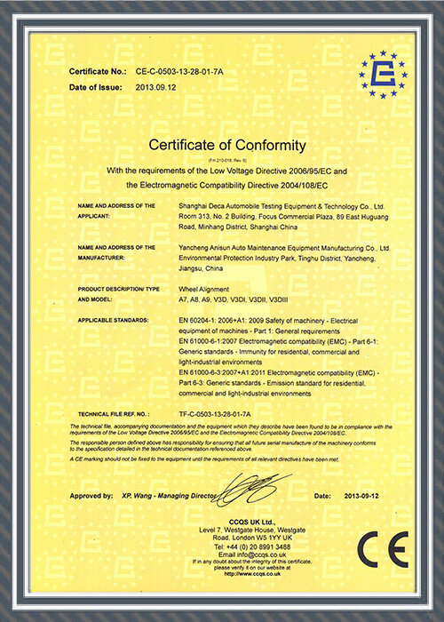 CE for wheel alignment