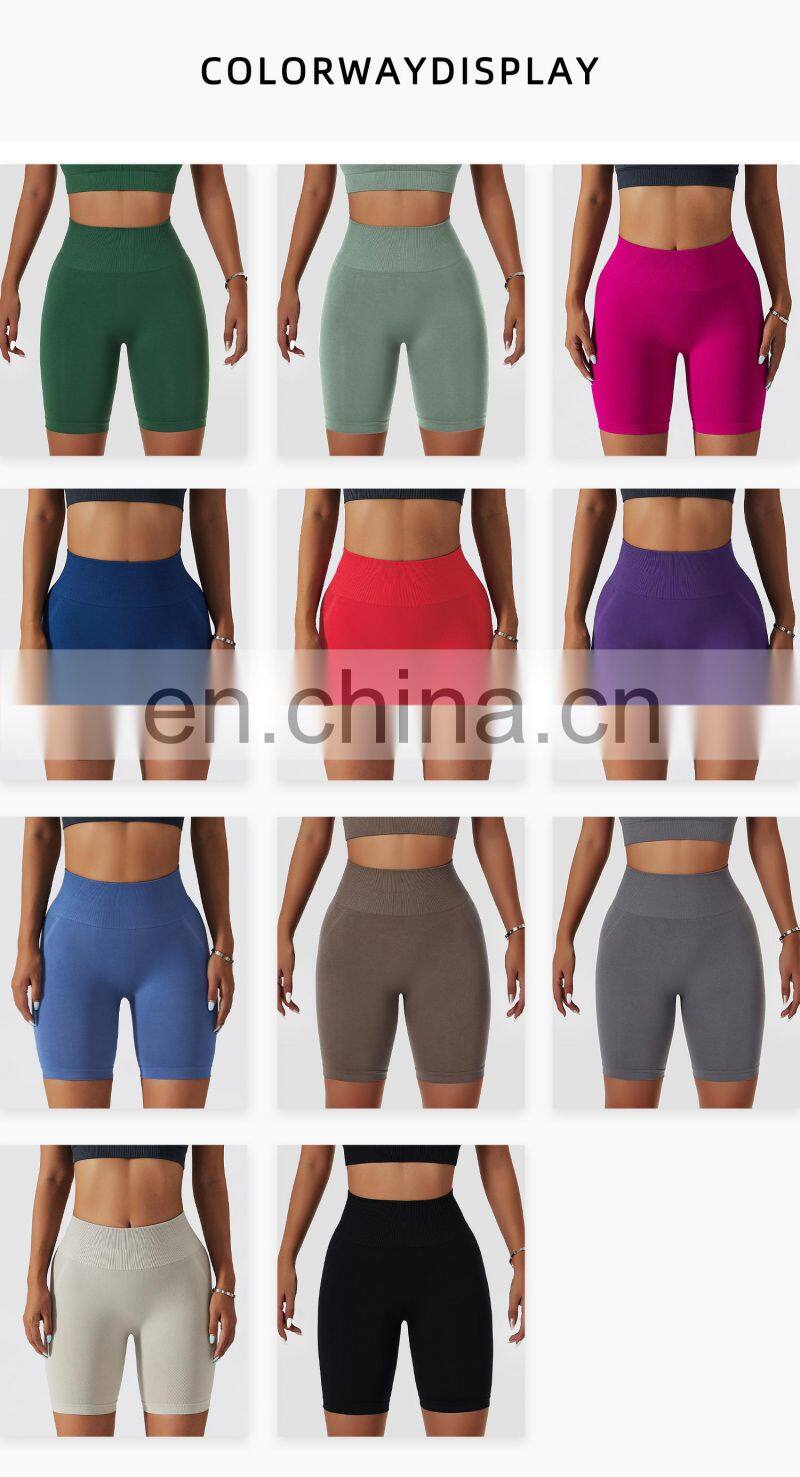 Seamless Butt Lifting Yoga Shorts Tik Tok Women High Rise Compression Biker Leggings