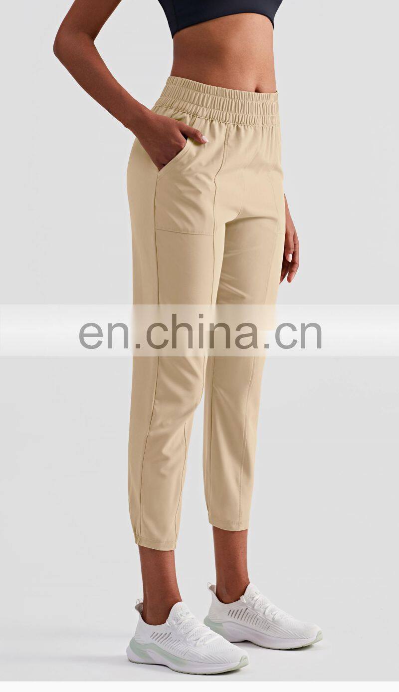 High Quality OEM Women Casual Joggers Pants Large Side Pocket Breathable Sweatpants