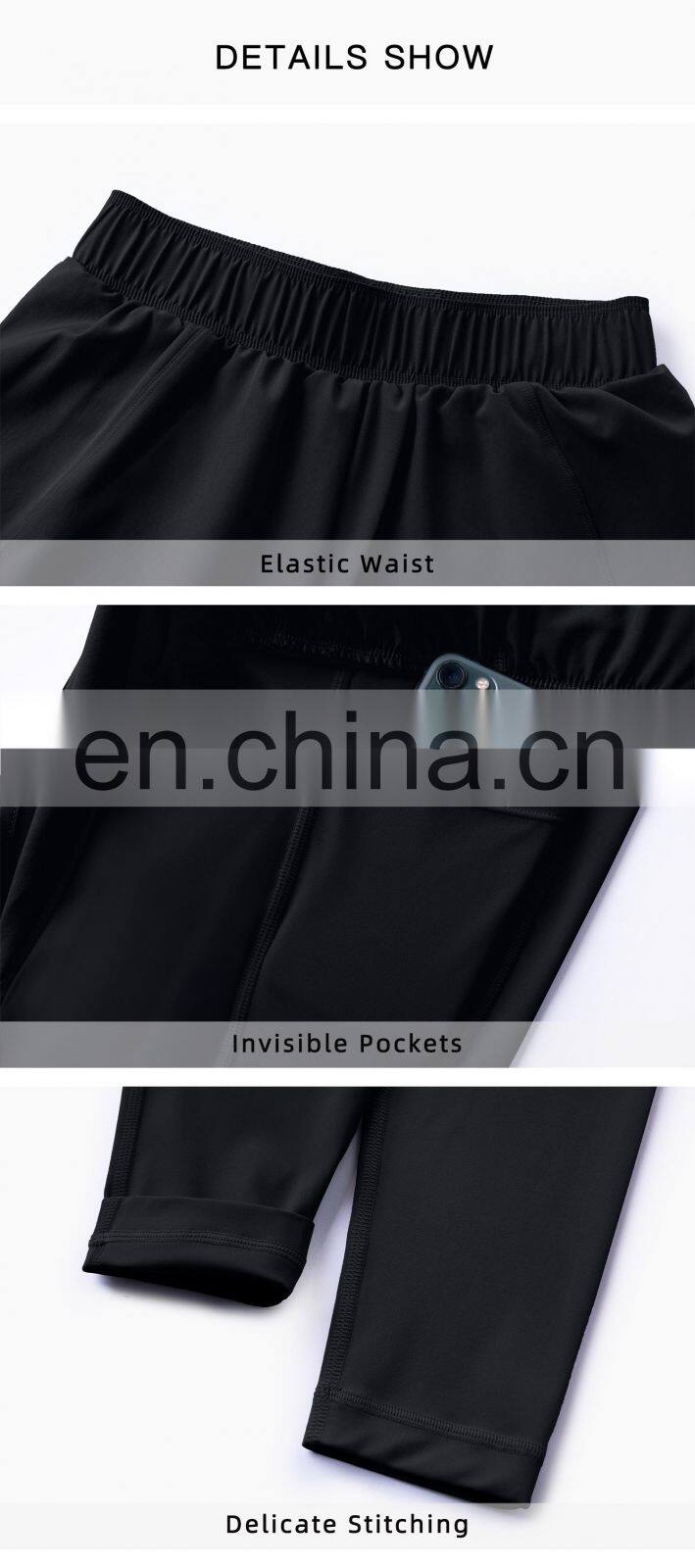 2 In 1 Piece Yoga Pockets Leggings With Quick Dry Shorts Custom Women Workout Gym Pants