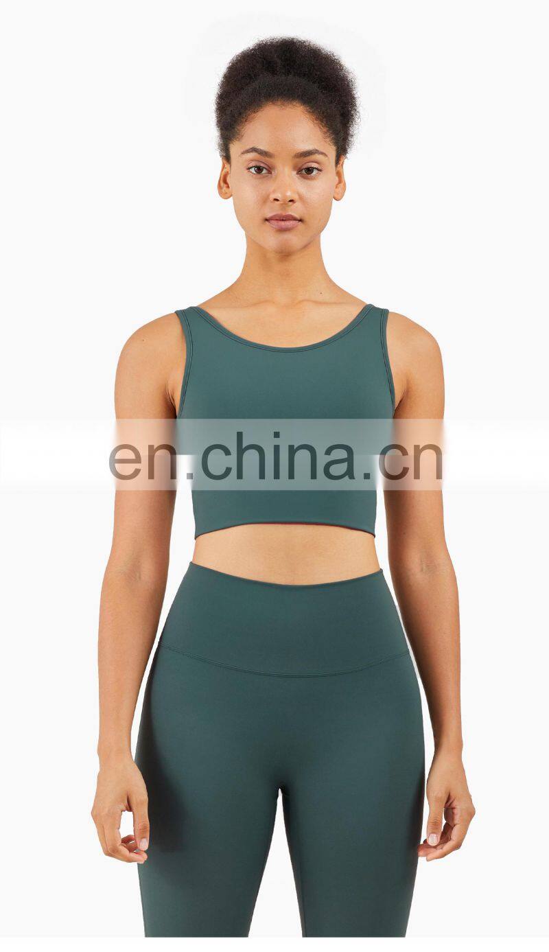 2022 New High Impact Sports Bra With Deep U Back Top Fitness Custom Logo For Women