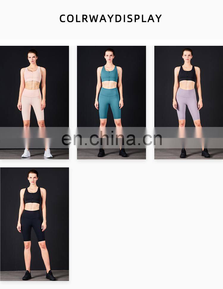 Workout Sets for Women 2 Piece High Waisted Biker Shorts With Sport Bra Summer Tracksuit Set