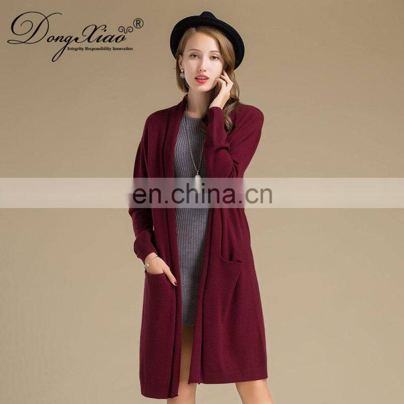 Manufacturer Womens Full Sleeve Sweater Promotions 100% Wool Long Cardigans for Women