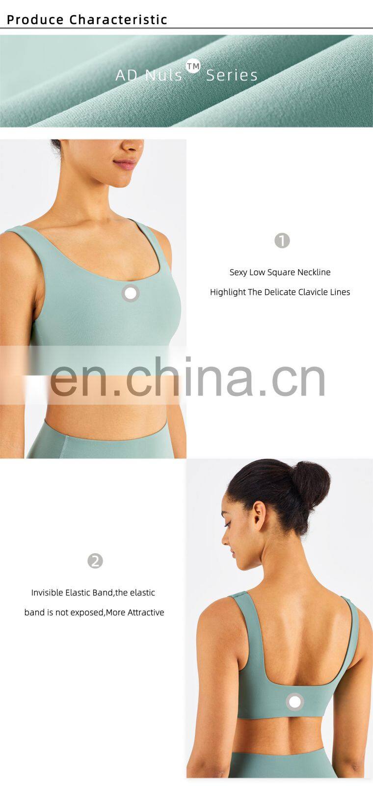 US Size High Stretch Yoga Bra Full Cover Fitness Sexy Woman Sports Bra Top Fitness Square Neck