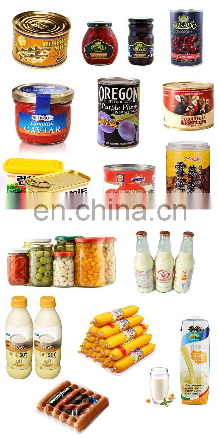 Canned food meat beef tuna fish fruit orange pear yellow peach grape sterilizing autoclave