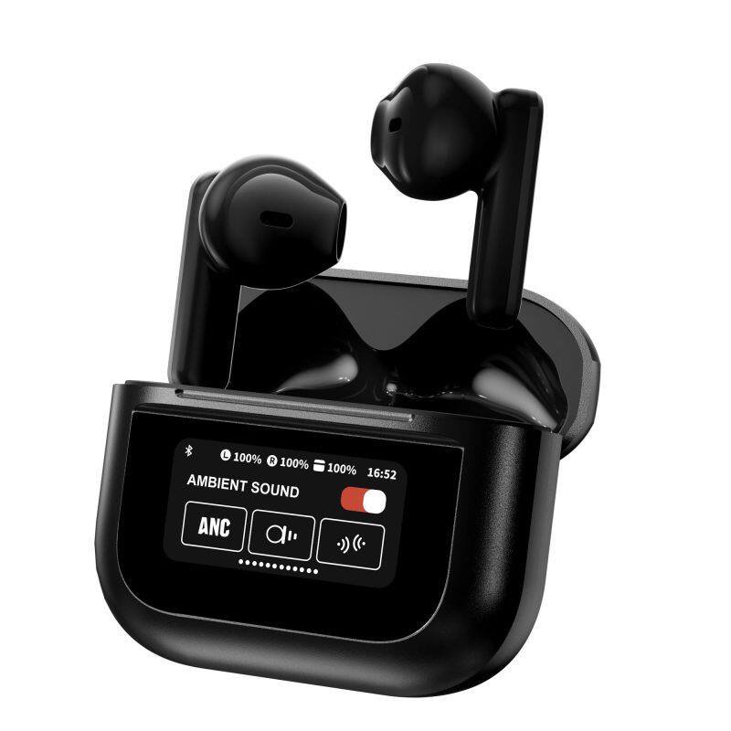 ANC ENC Earbuds With LCD Colorful Touch Screen TWS Wireless Stereo Type-C Headphones