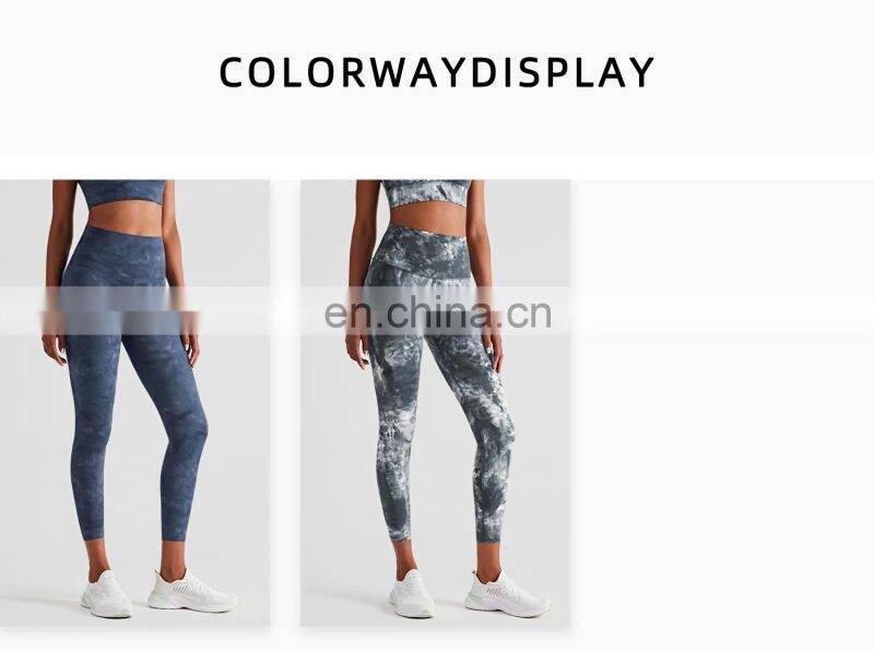 Tik Tok Plus Size Yoga Pants Wear On Both Sides Workout Tie Dye Push Up Leggings