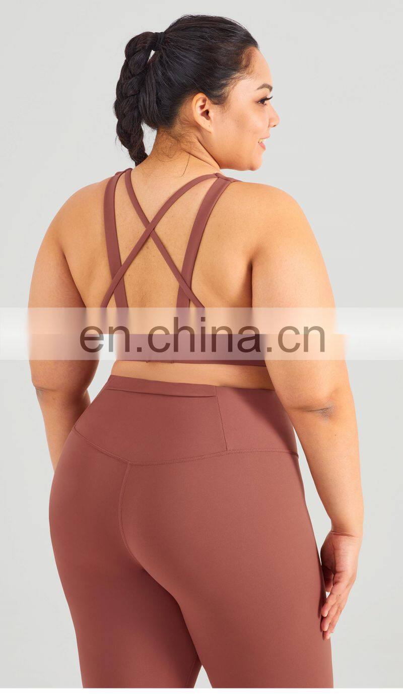 2022 Women Back Buckle Adjustable Sports Wholesale Bra Plus Size Sexy Gym Yoga Top