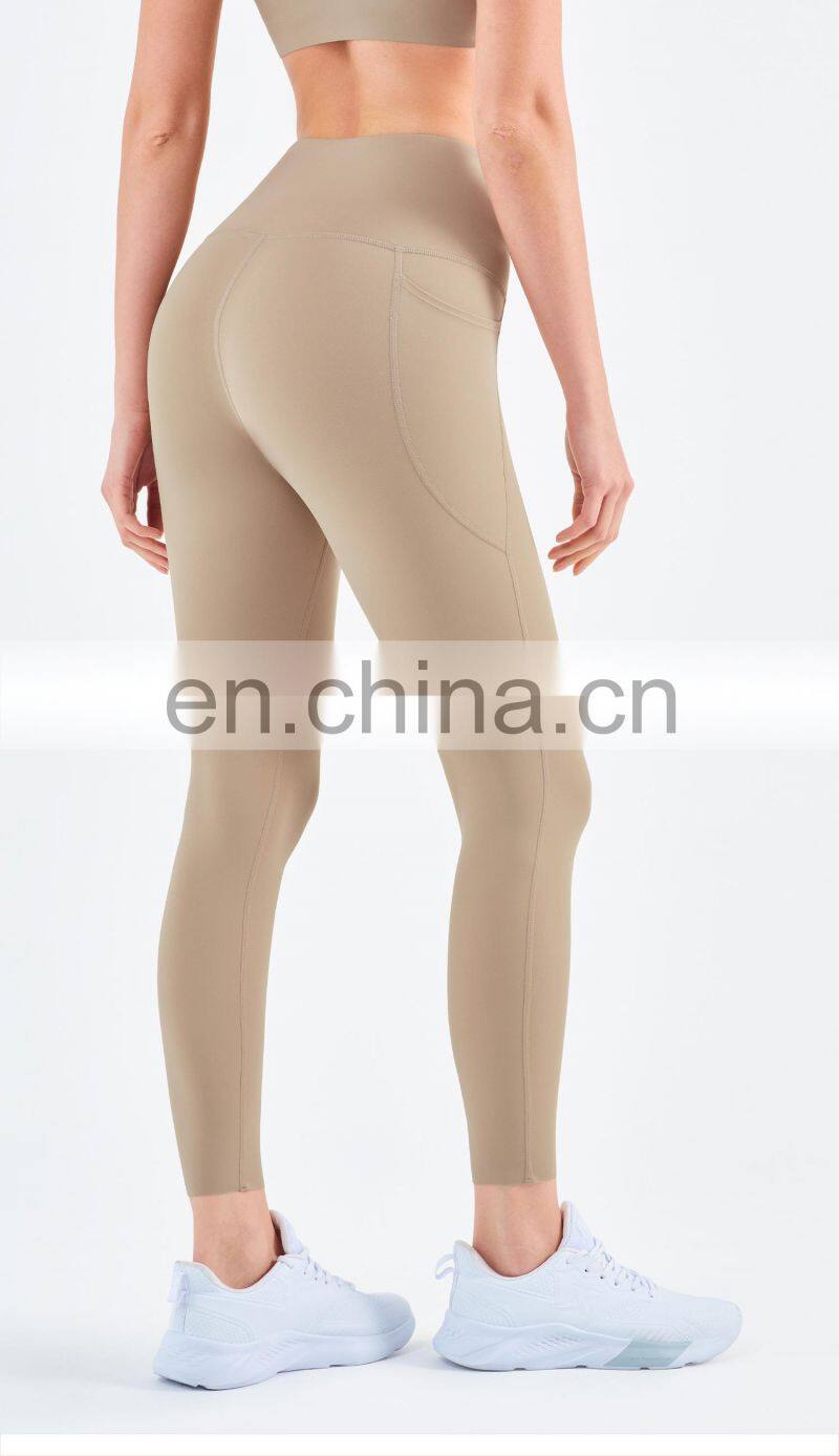 High Waist Yoga Leggings Women Recyclable Custom Gym Sports Pants With Pockets