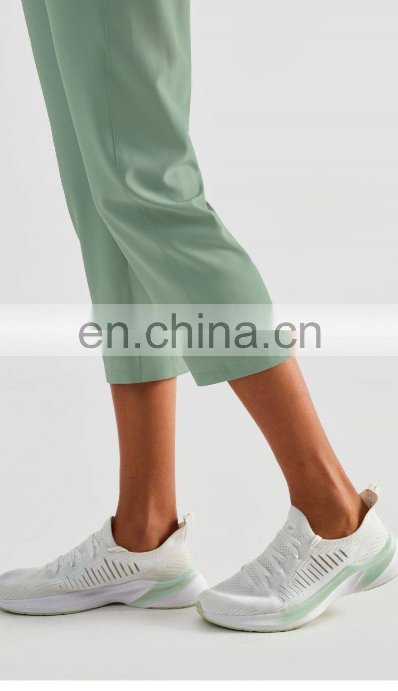 Elastic High Waist Peach Hip Lift Fitness Sweatpants Women Jogging Trouser With Side Pocket