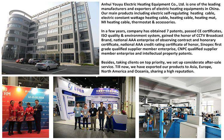 Heating Cable With Temperature Sensor Is Composed of Heating Cable a Temperature Switch a Power Cord and a Power Plug