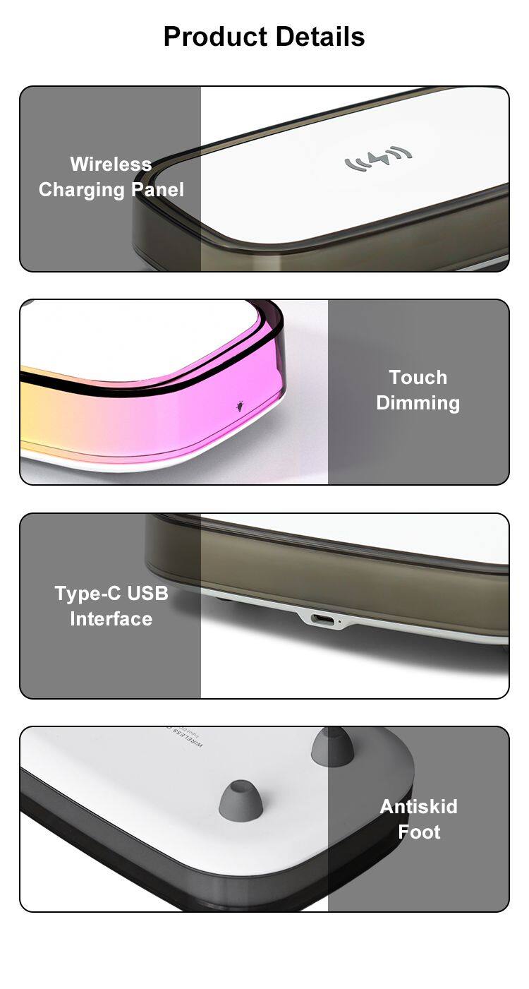 Portable RGB Wireless Smart Charger for iPhone 13/14/15 Watch Power Bank Mobile Phone Microphone with Light Colorful