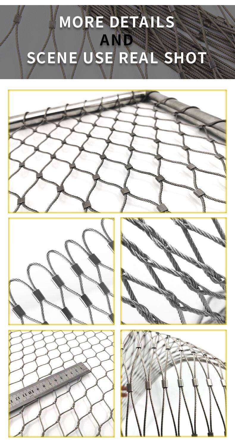 Zoo-specific Ecological Mesh/Tiger Enclosure Mesh/hand-woven Stainless Steel Rope Mesh