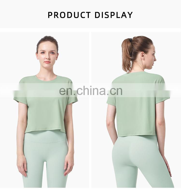 High Quality Custom Short T Shirt Women ECO Friendly Super Soft Cropped Sport Loose T Shirt
