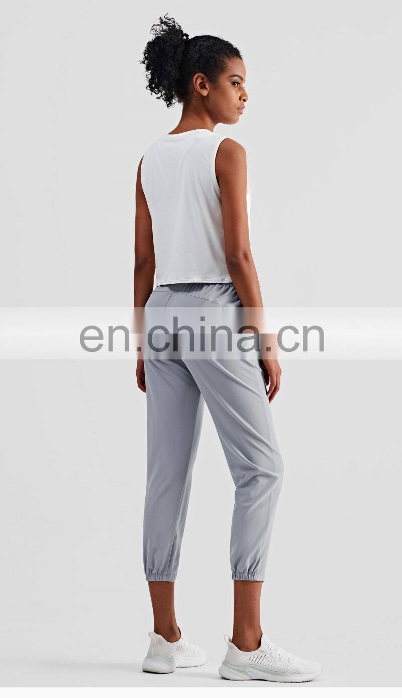 High Quality OEM Women Casual Joggers Pants Large Side Pocket Breathable Sweatpants