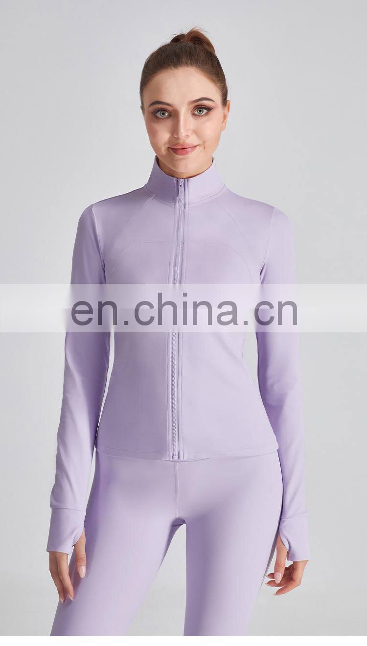 Christmas 2022 Custom Logo Sport Wear Thumb Holes Gym Jacket Women Long Sleeve