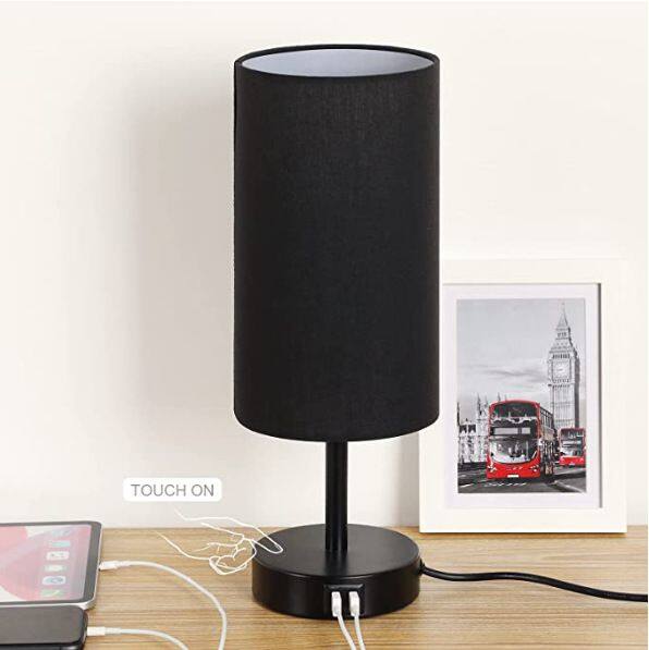 USB Rechargeable Linen Table Lamp