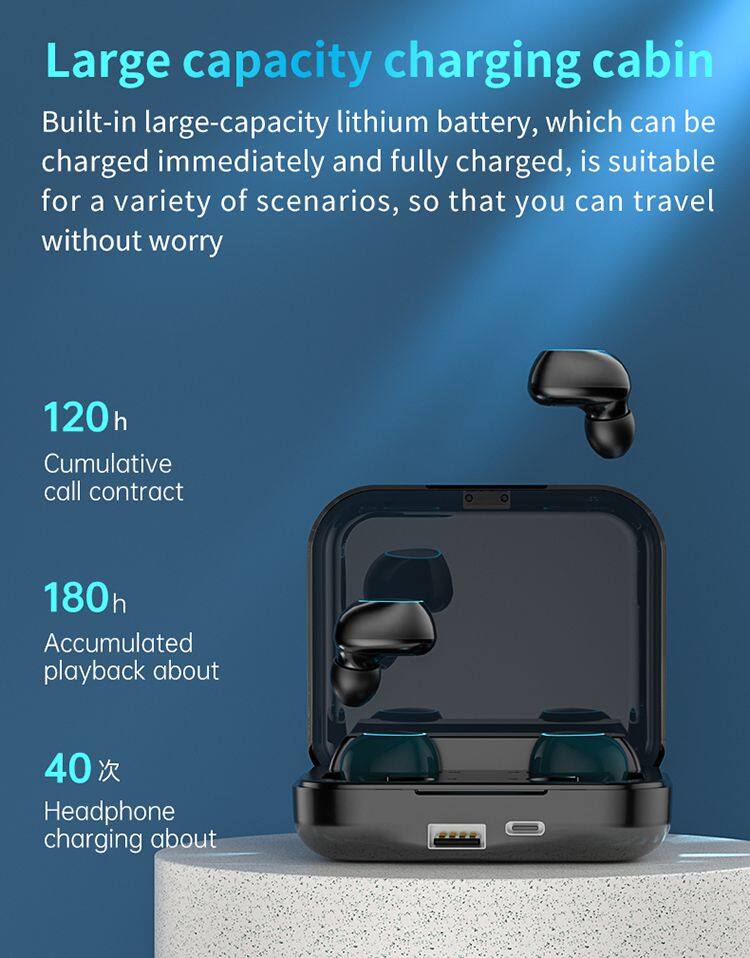 M22 TWS Bluetooth Earphones 2000mAh Charging Box Wireless 9D Stereo Sports Waterproof Earbuds Headset with Mic