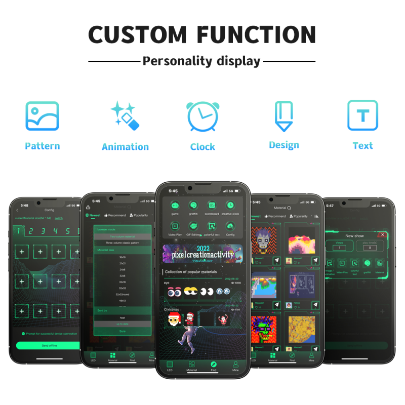 Smart Rear Screen APP Controlled Text Pattern Animation Clock Free Design Flexible Led Matrix Panels for Car Advertising