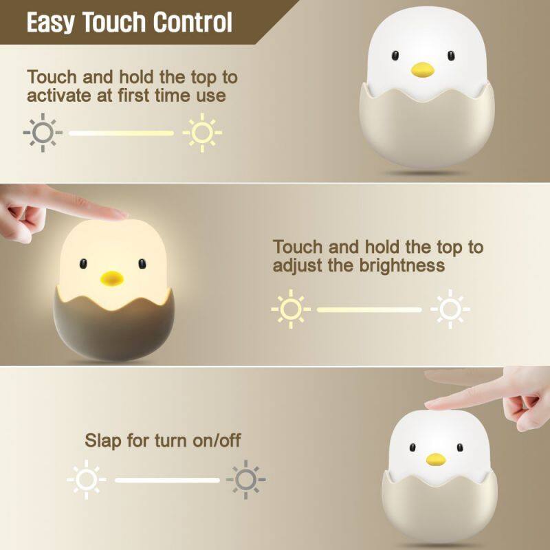 Help Sleeping USB Rechargeable Touch Sensor Eye Protection LED Cute Small Night Light Cartoon Silicone Children Led Lamp Gift