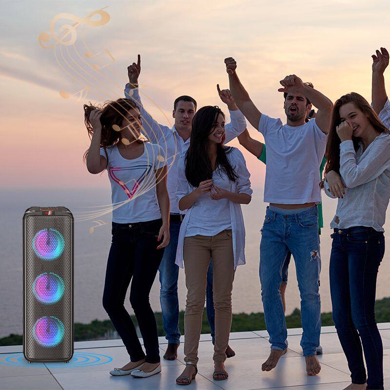 ZQS8303 Karaoke subwoofer 40W power 8*3 inch speaker wireless bass sound with mic loudspeaker