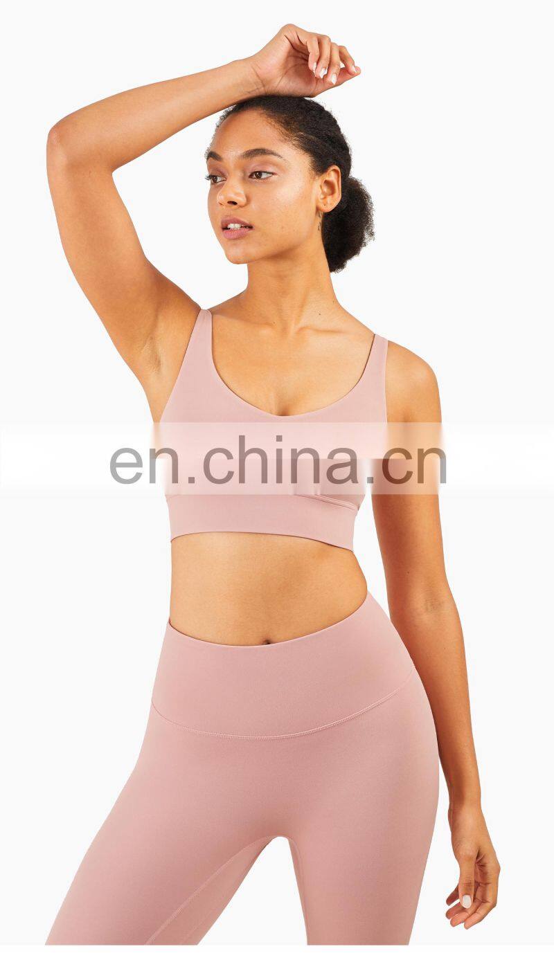 LOLOLULU Private Label Women Gym Yoga Bra V Neck Tank Top Fitness Athletic Clothes