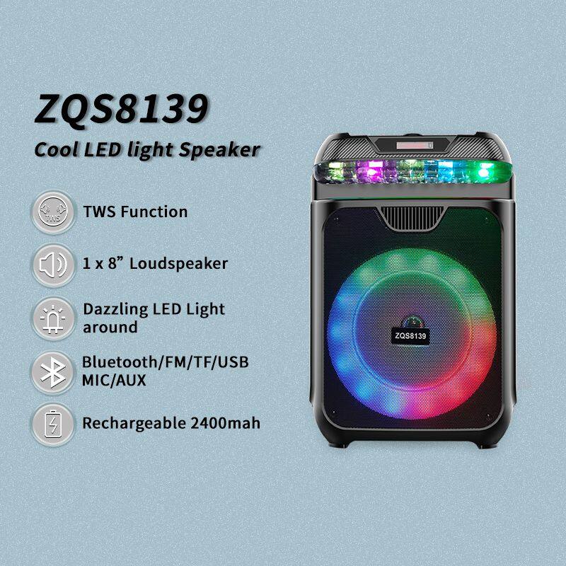 ZQS8139 best price active 15W power single 8 inch speaker subwoofer bluetooth speaker for outdoor
