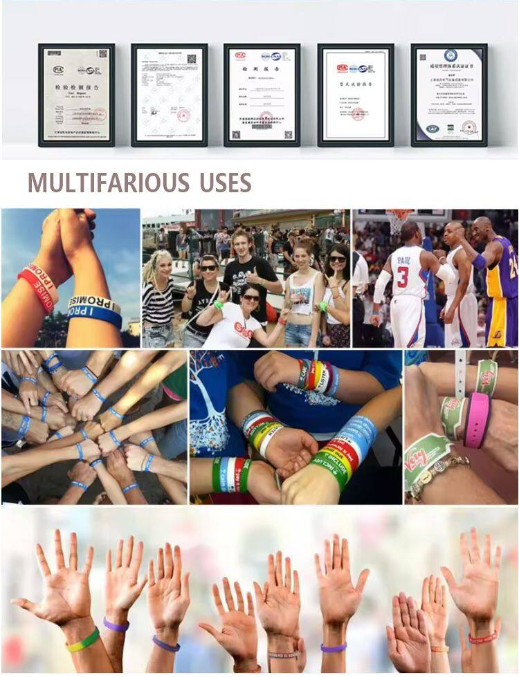 High Quality Customized Glow in Dark Silicone Wristbands for Promotional Events and Fitness Activities