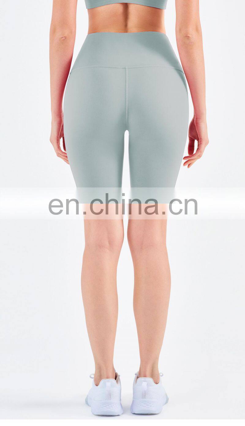 High Waisted Yoga Shorts For Women Without T Line Elastic Sport Fitness Biker Shorts