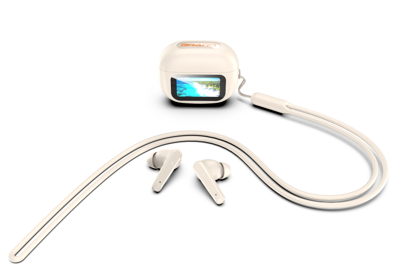 UI TWS Bluetooth V5.3 Earbuds with LED Display Screen Keychain Wireless Lanyard Anti-Rope Earphones headset